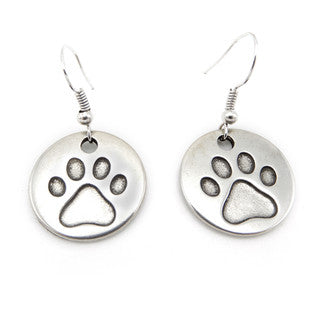 Paw Print Disc Earings