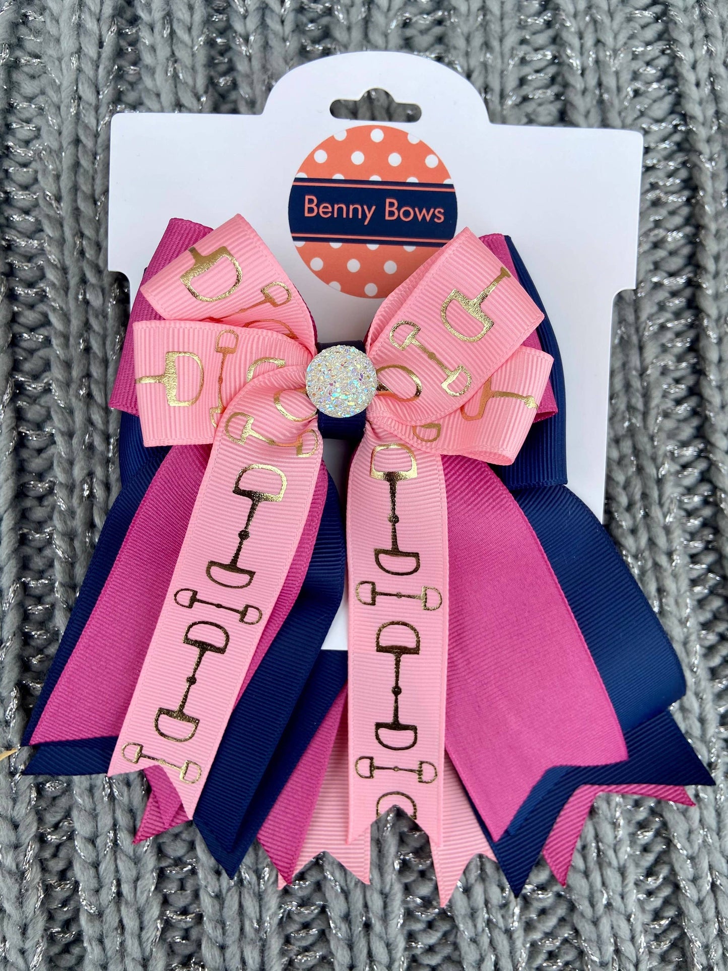 Benny Bows Pink Bits with Mauve and Navy