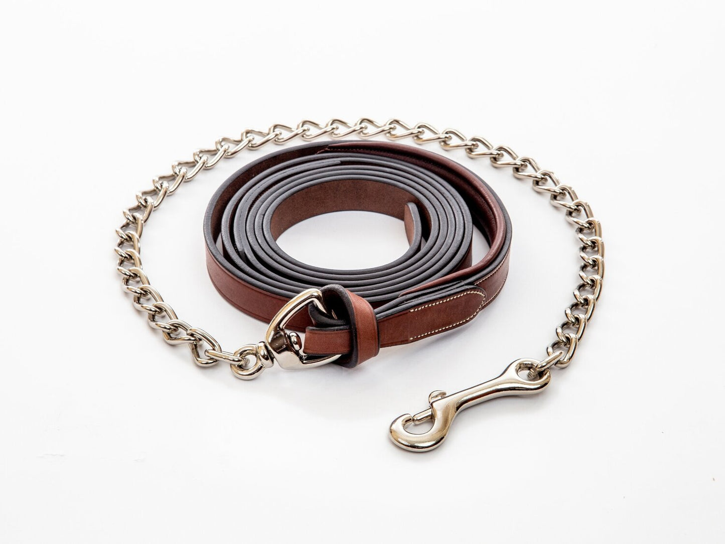 Premium Leather Lead Line with chain by Arc De Triomphe