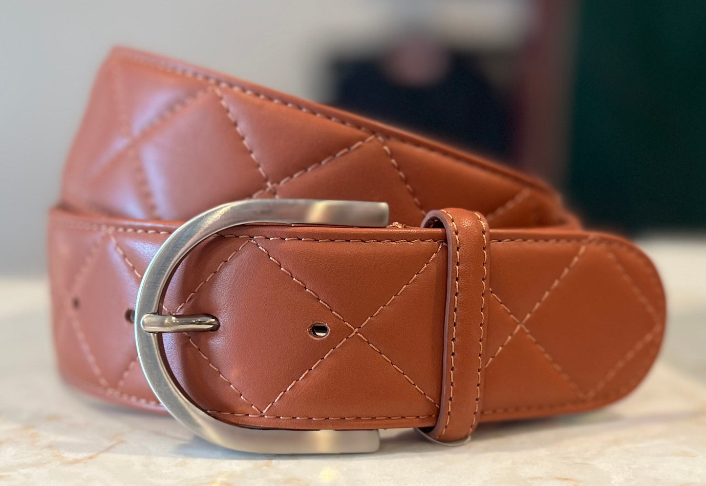 Tailored Sportsman Quilted Leather C Belt