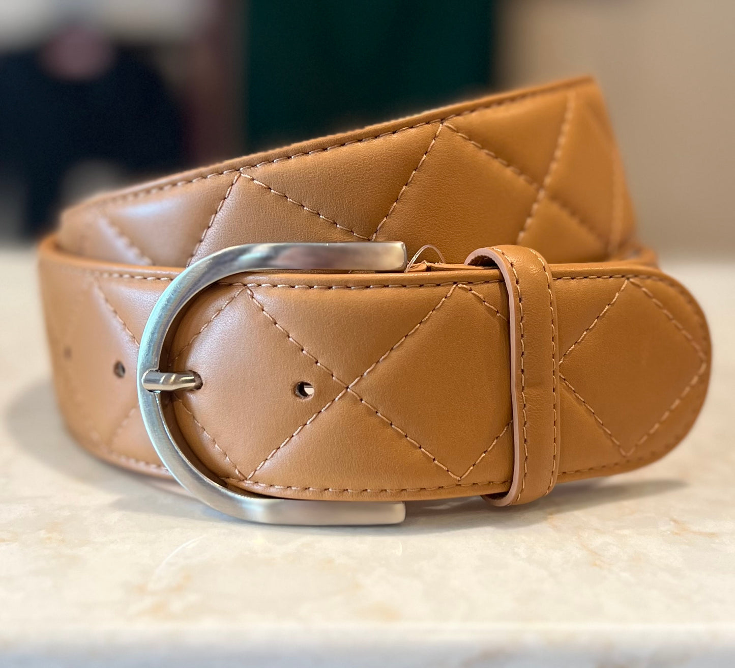 Tailored Sportsman Quilted Leather C Belt