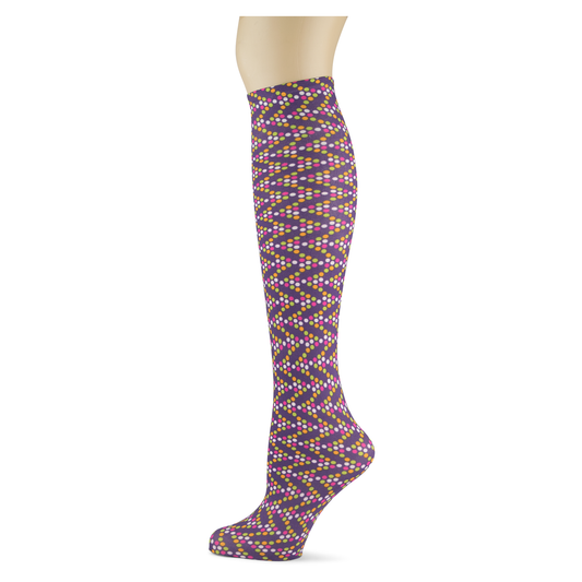 Zig Zag Dot Tweener Knee Highs