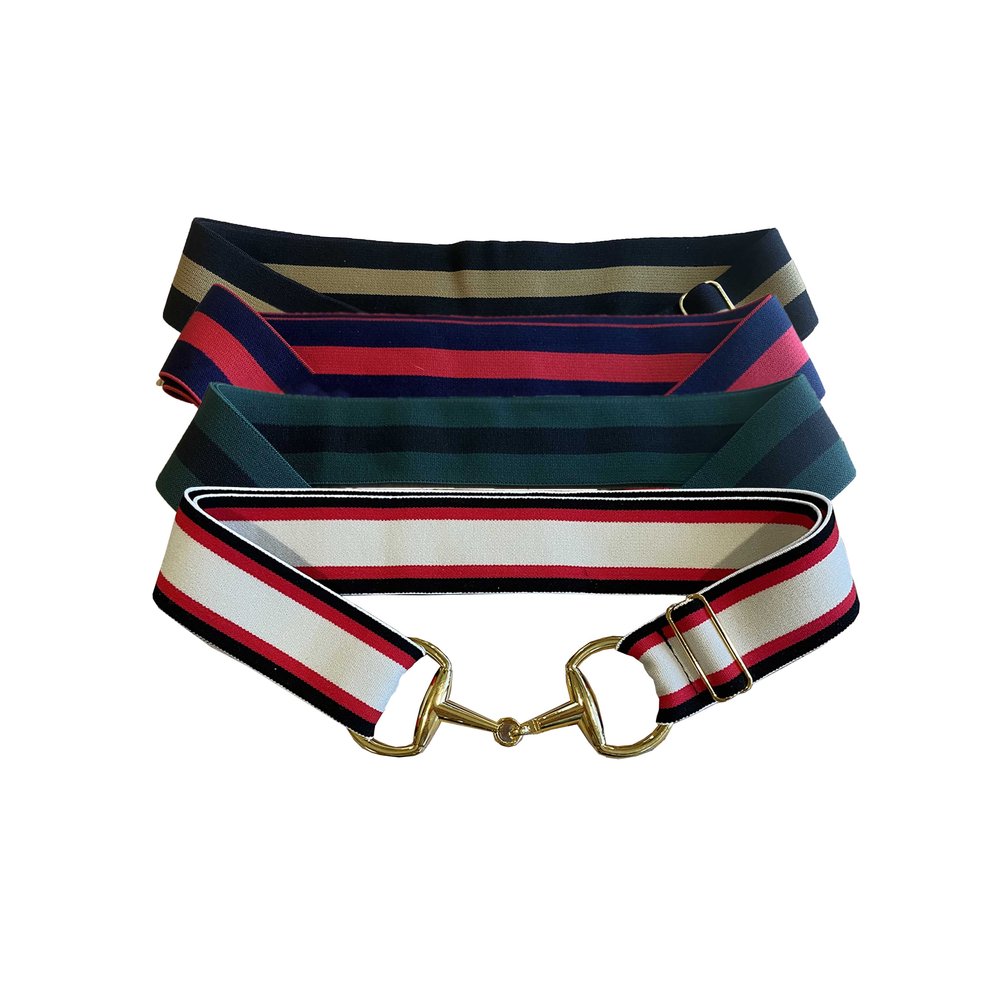 Anademi Stretch Belt with Golden Bit Buckle