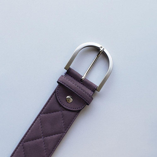 Clarino Suede Leather Quilted C Belt