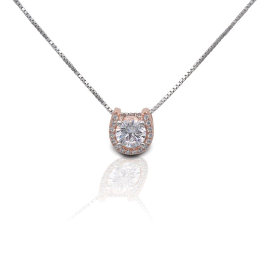Kelly Herd Rose Gold Sterling Silver Horseshoe Necklace