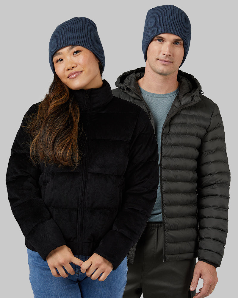 Unisex Waffle Sherpa-Lined Beanie