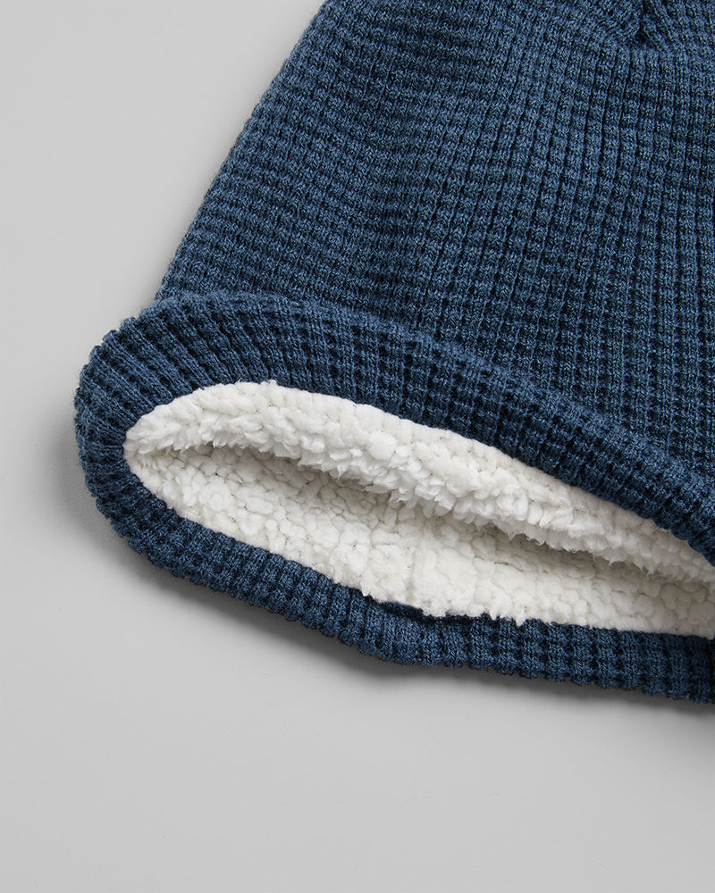 Unisex Waffle Sherpa-Lined Beanie