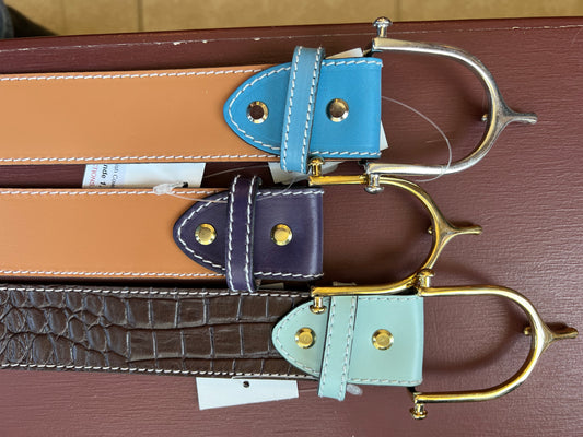 Leather Belt with Spur Buckle